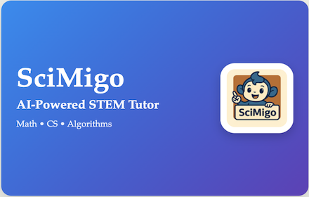 SciMigo Chrome Extension in action - AI tutoring on any webpage